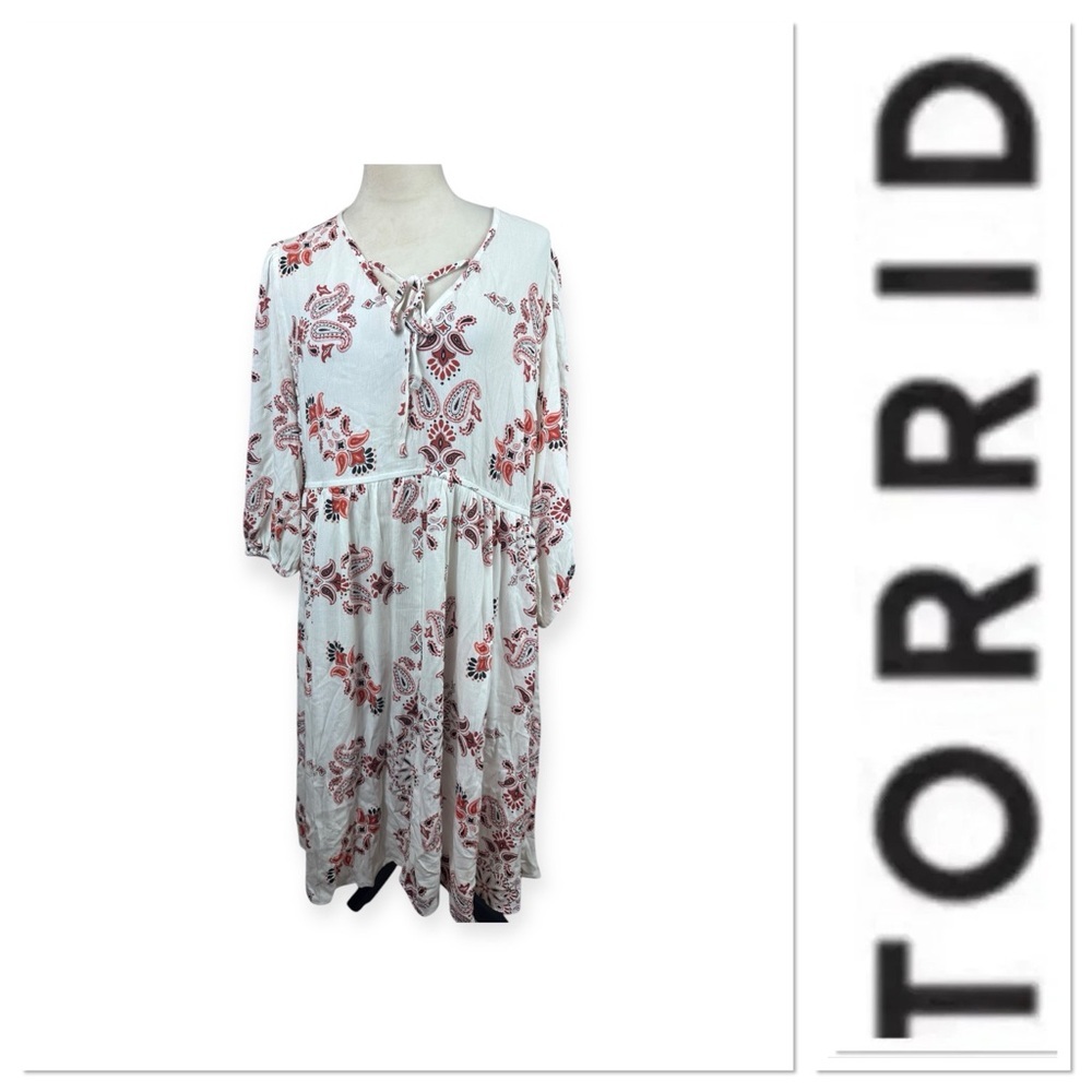NWT Torrid gauze white floral/ paisley dress size 0-large/12